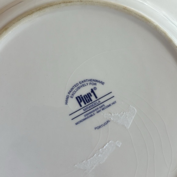 Pier 1 Mirandela Blue Yellow Paisley 11” Serving Plate Portugal Discontinued - Picture 2 of 4